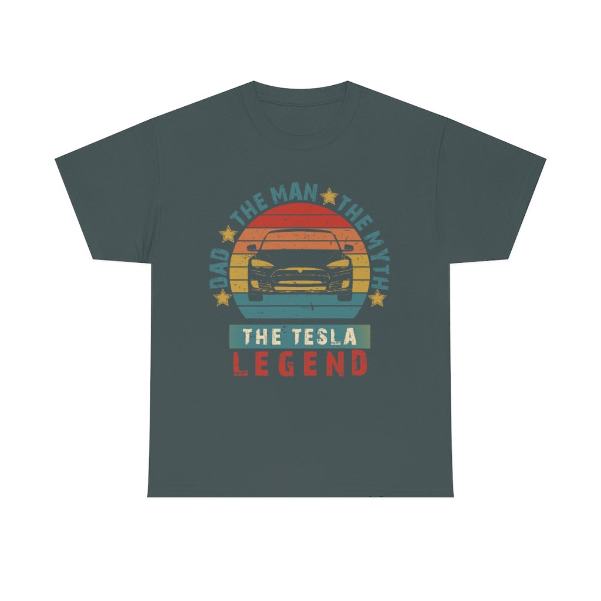 Discover Tesla Dad T-Shirt, Funny Retro Vintage Colors Tesla Shirt, Gift for Tesla Owner, Tesla Car Lover Gift, Tesla Enthusiast, Tesla Automotive