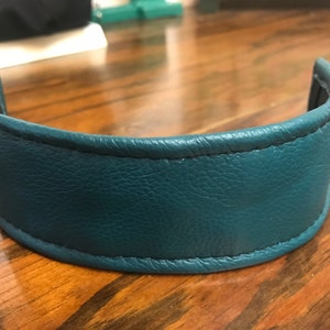 Leather Prong Collar Cover Teal