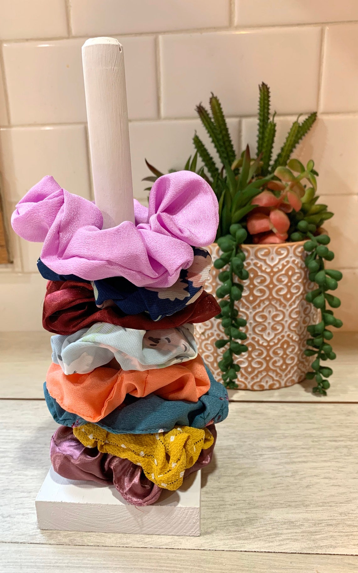 Scrunchie Wood Holder Scrunchie Organization Hair Tie Etsy