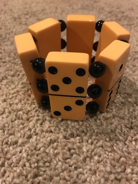 Mid Century Bakelite Domino Bracelet