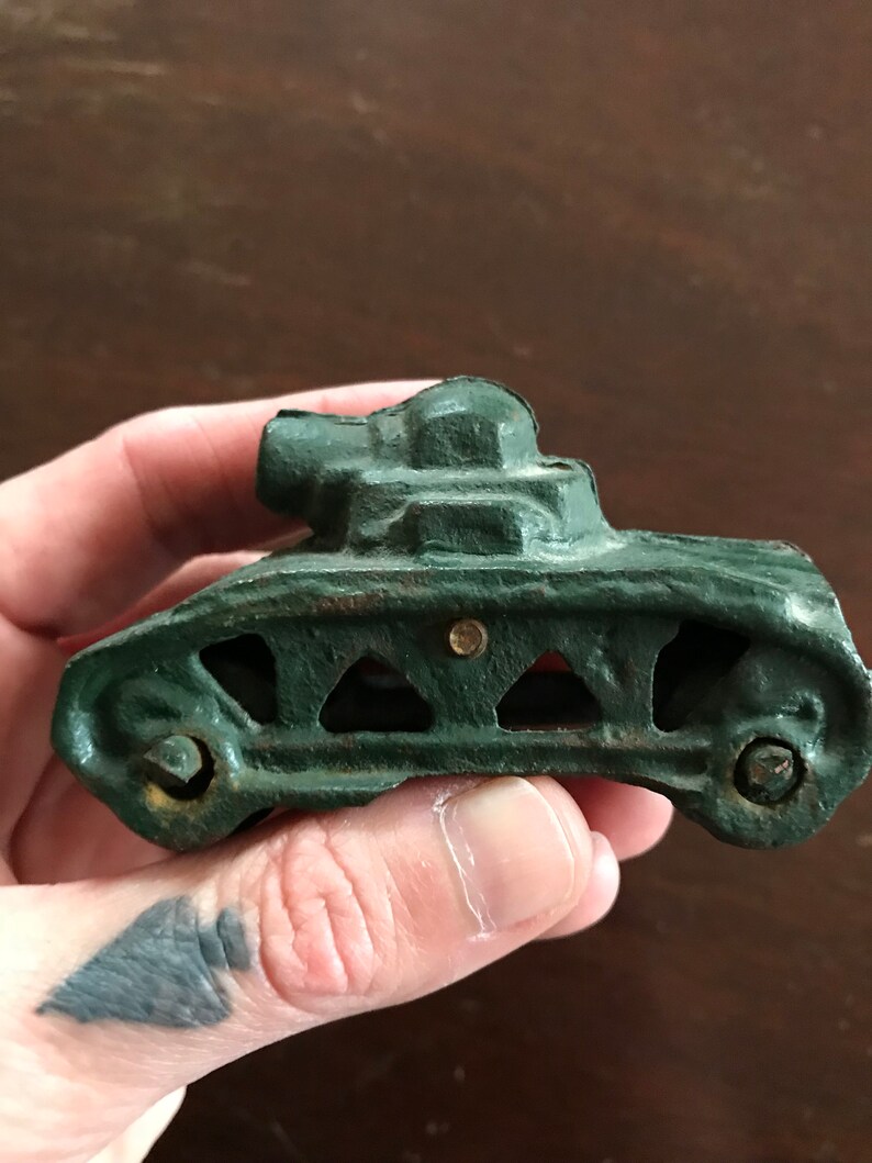 Vintage Cast Iron Toy Tank