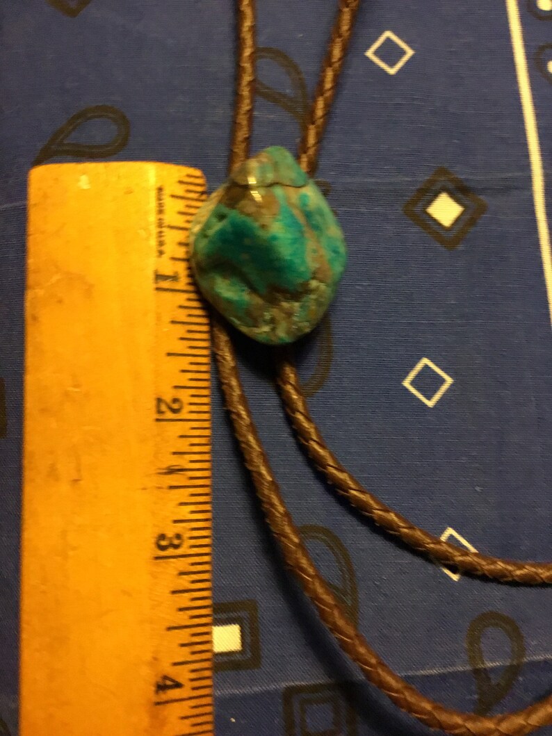 Vintage BIG Raw Turquoise Bolo Tie