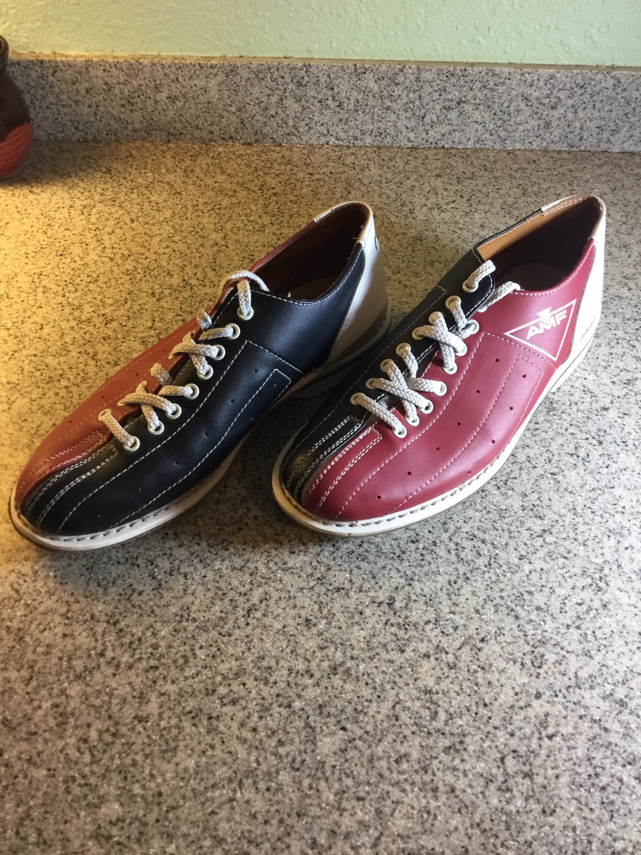 Vintage AMF Two Tone black and red bowling shoes / Mens size Etsy