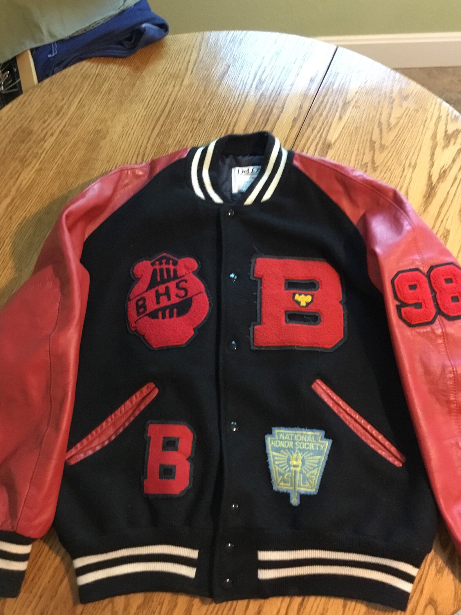 Vintage Black and Red 1990s High School Lettermans Jacket | Etsy