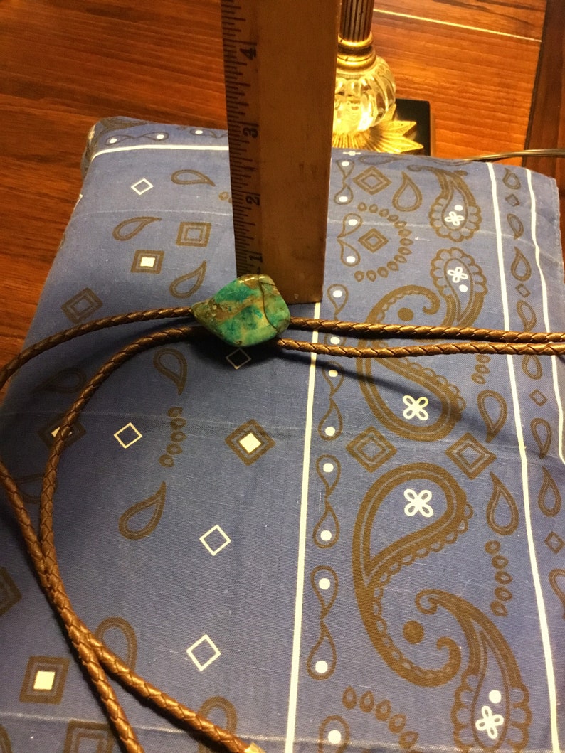 Vintage BIG Raw Turquoise Bolo Tie