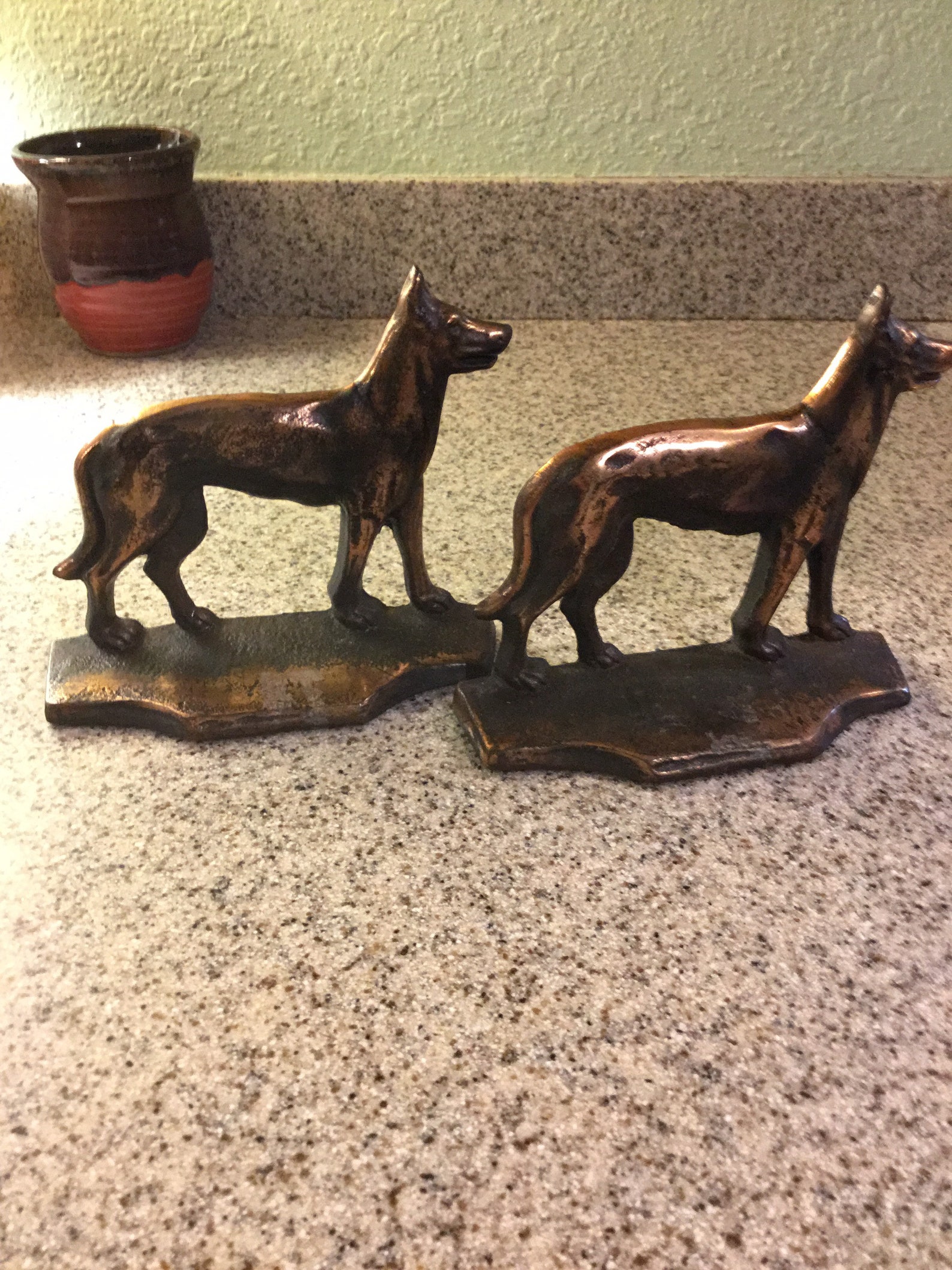 193040s Antique German Shepherd Cast Iron Art Statue Etsy