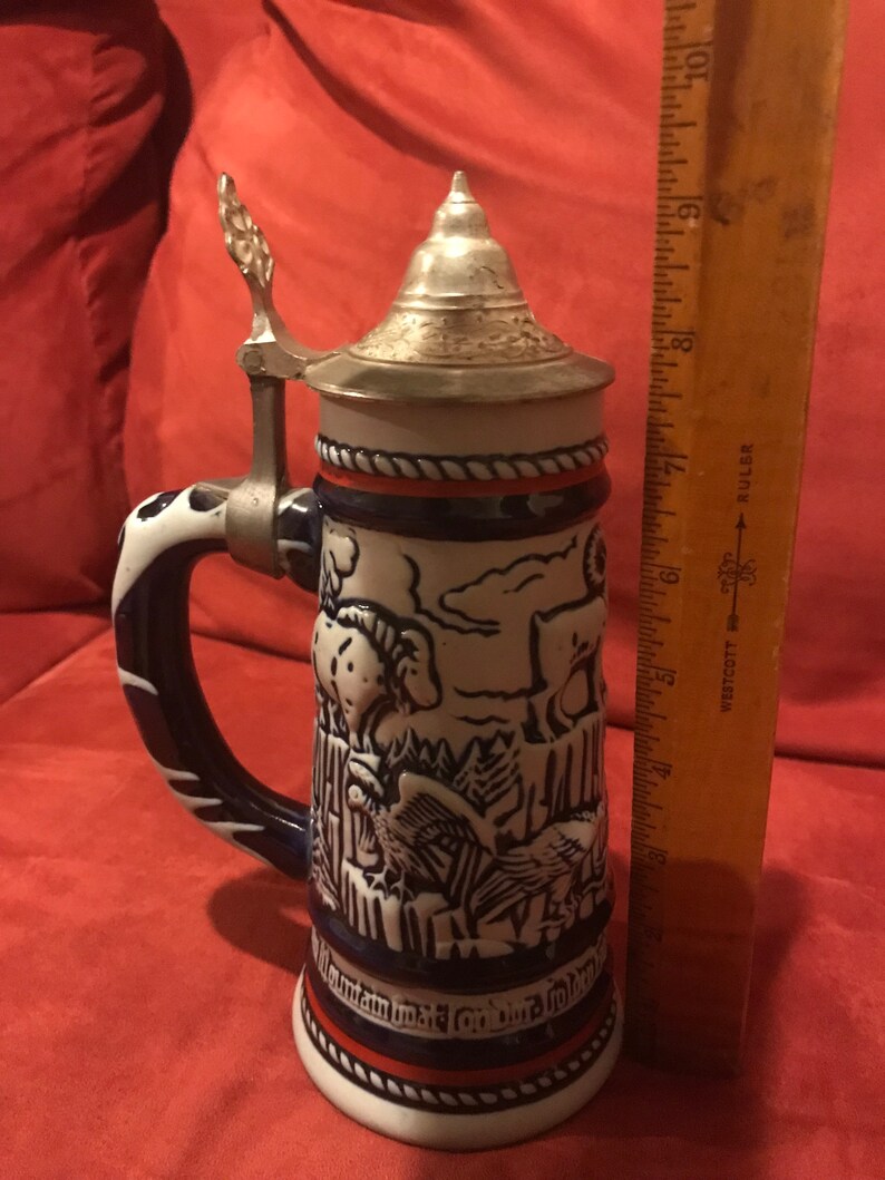Vintage 1976 Avon Beer Stein/ Animal and Big Game Themed Etsy