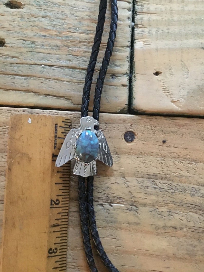 Vintage Native American Themed Bolo Tie Thunderbird Bolo Tie