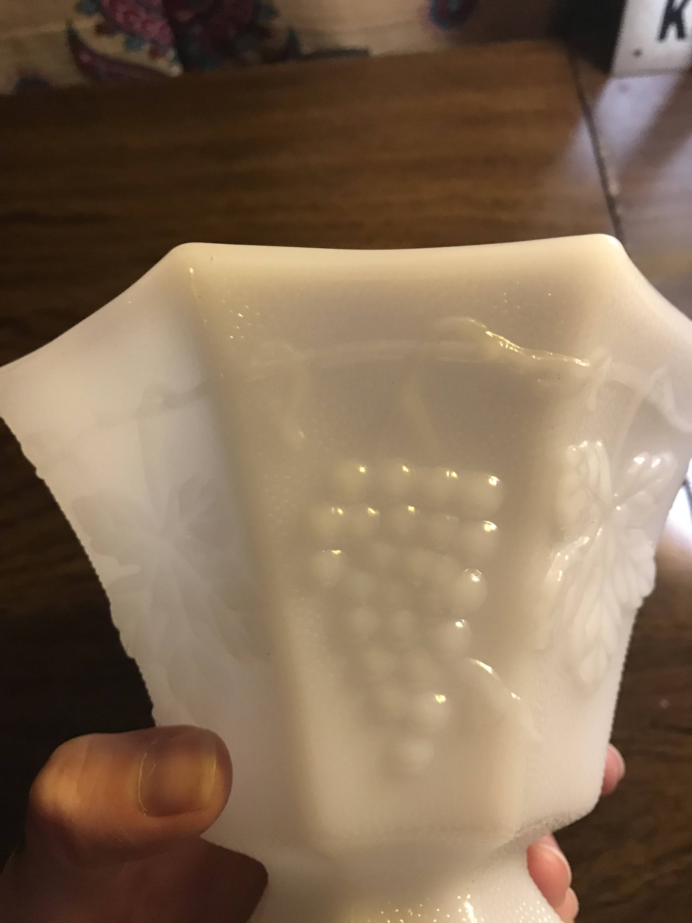 Vintage Milk Glass Grape Dish Etsy