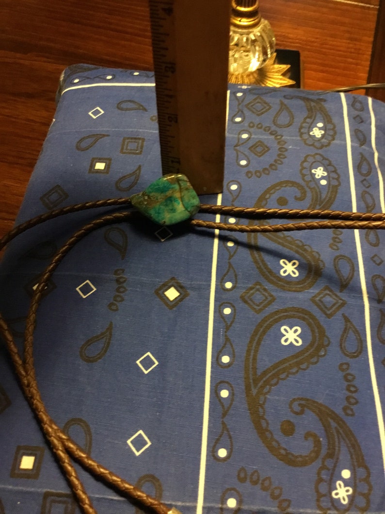 Vintage BIG Raw Turquoise Bolo Tie