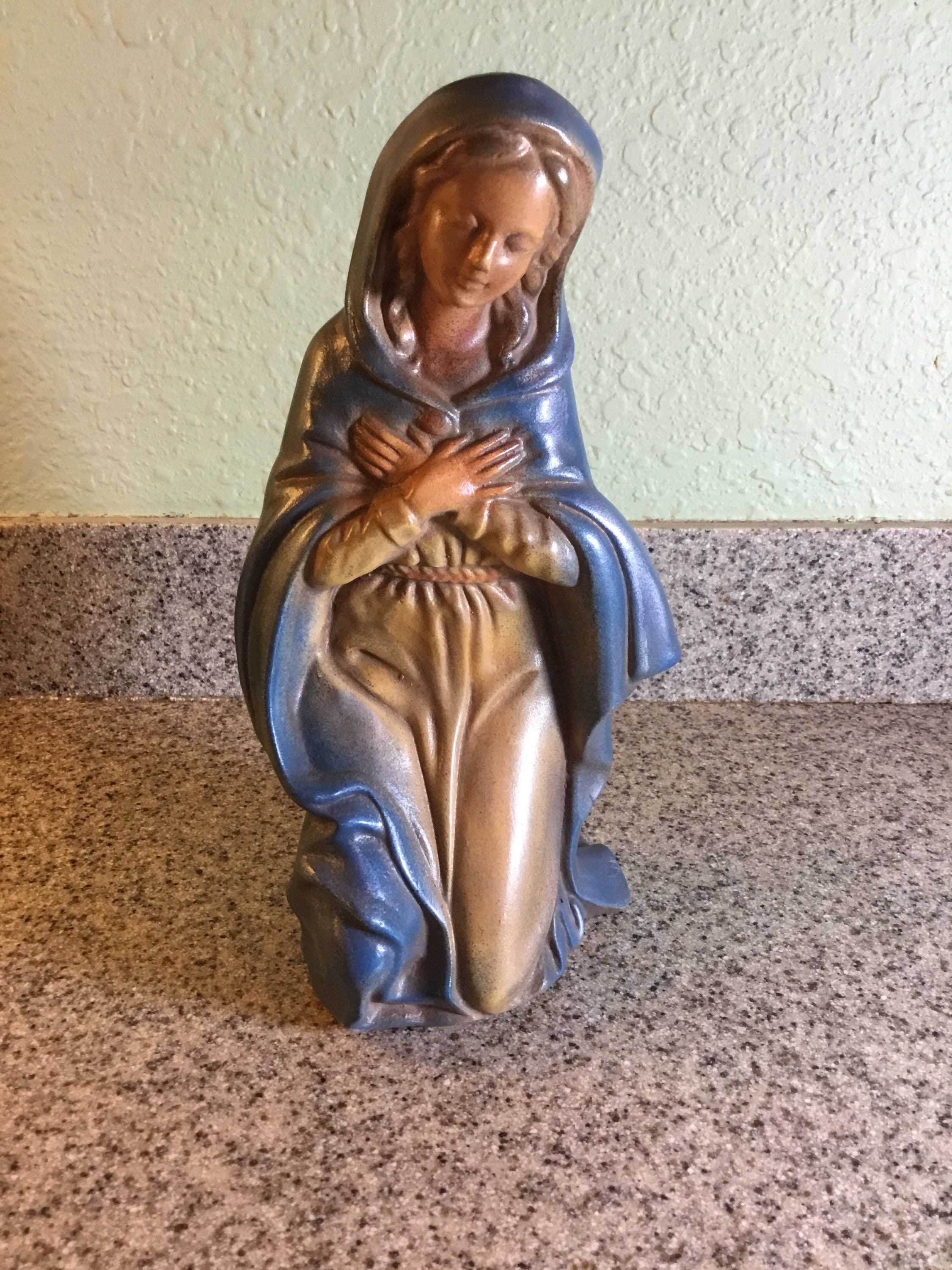 Vintage Ceramic Virgin Mary Figurine | Etsy