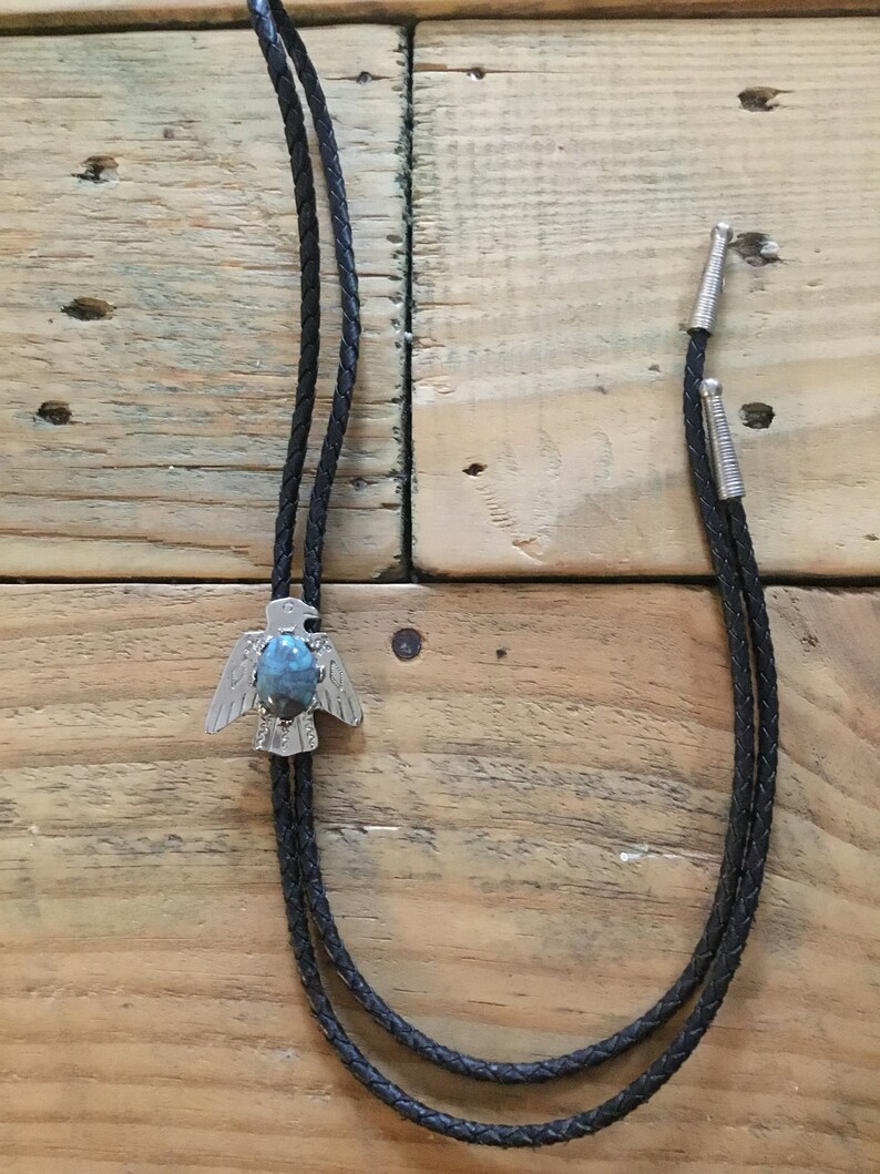 Vintage Native American Themed Bolo Tie Thunderbird Bolo Tie