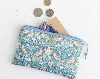 Green faux leather /& bird print fabric purse perfect for vegans