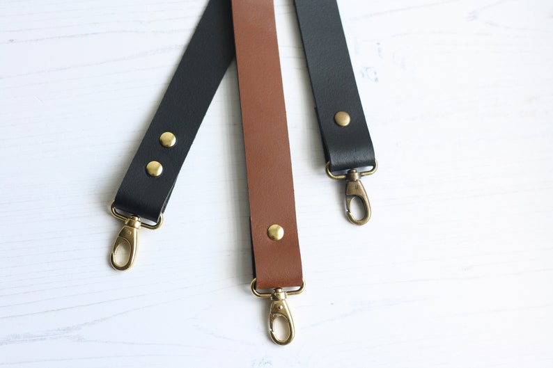Black Leather Cross Body Bag Strap Replacement Leather Strap Etsy