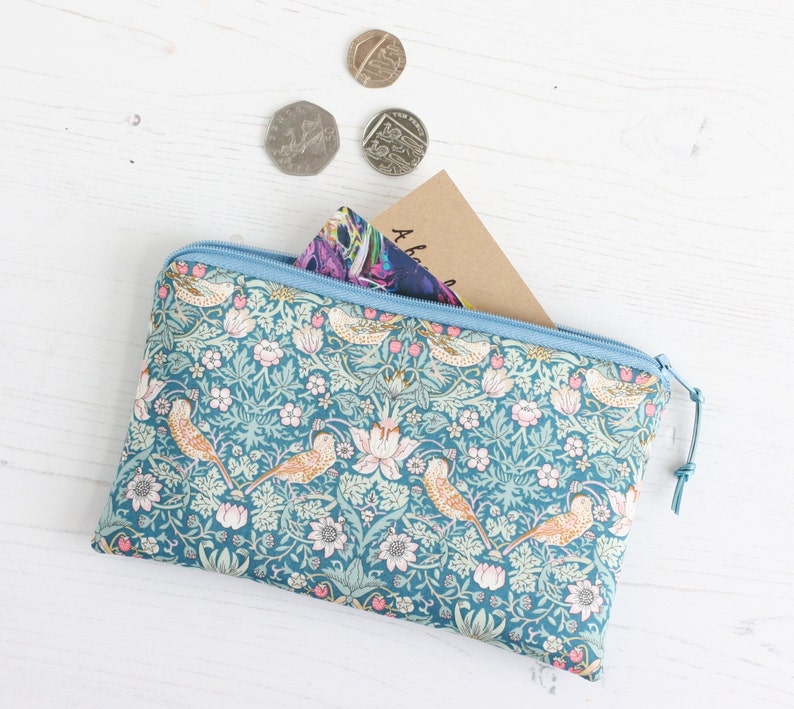 Green faux leather /& bird print fabric purse perfect for vegans