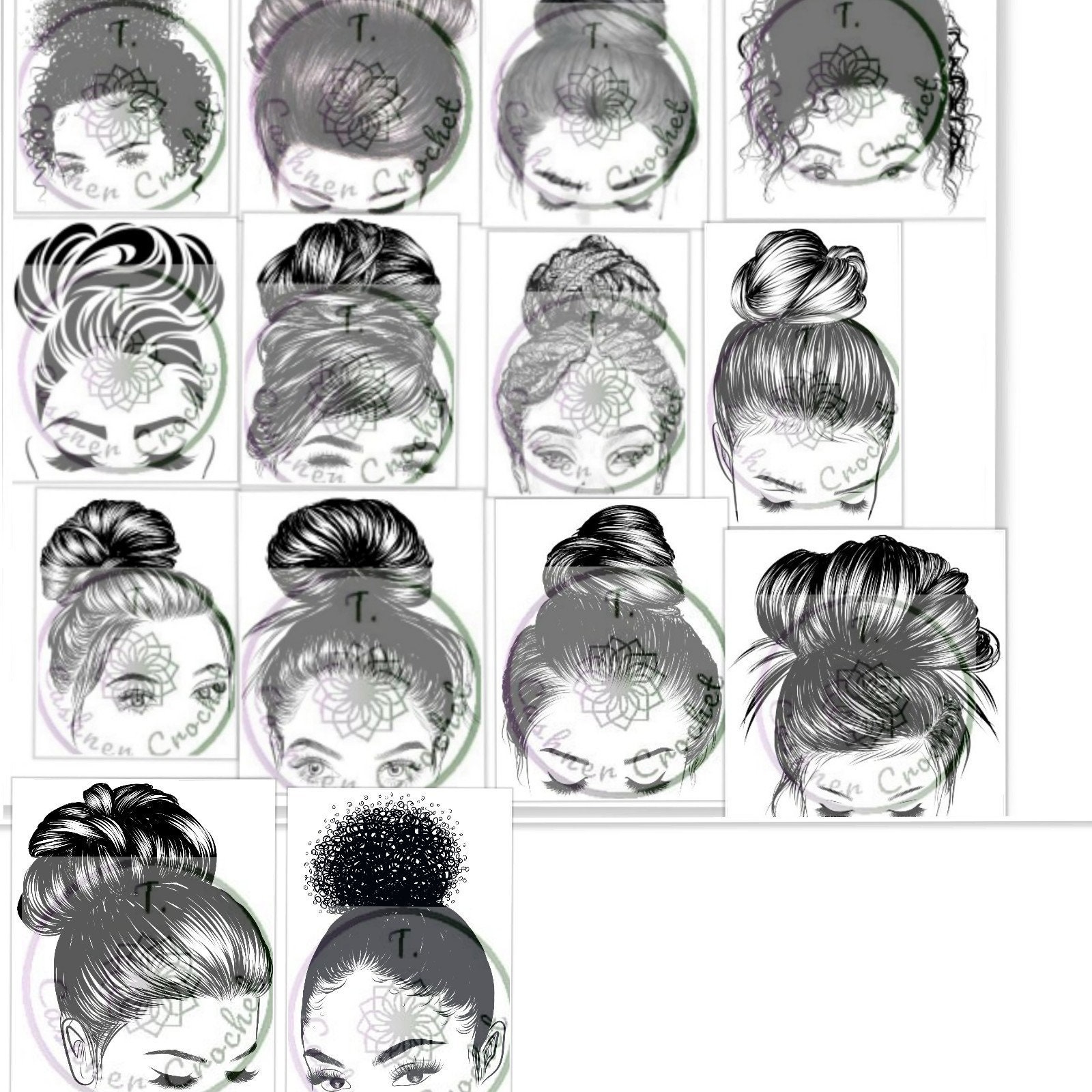 Set of 14 Printable Messy Bun Displays for Earwarmer Etsy