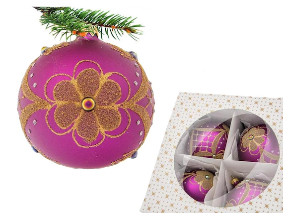 Set Of 33 Pink Luxury Baubles With A tree Topper Christmas Tree Decorations