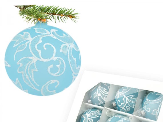 Blue Ball Baubles Bauble Room Decor Polish Hand Blown Handmade Etsy