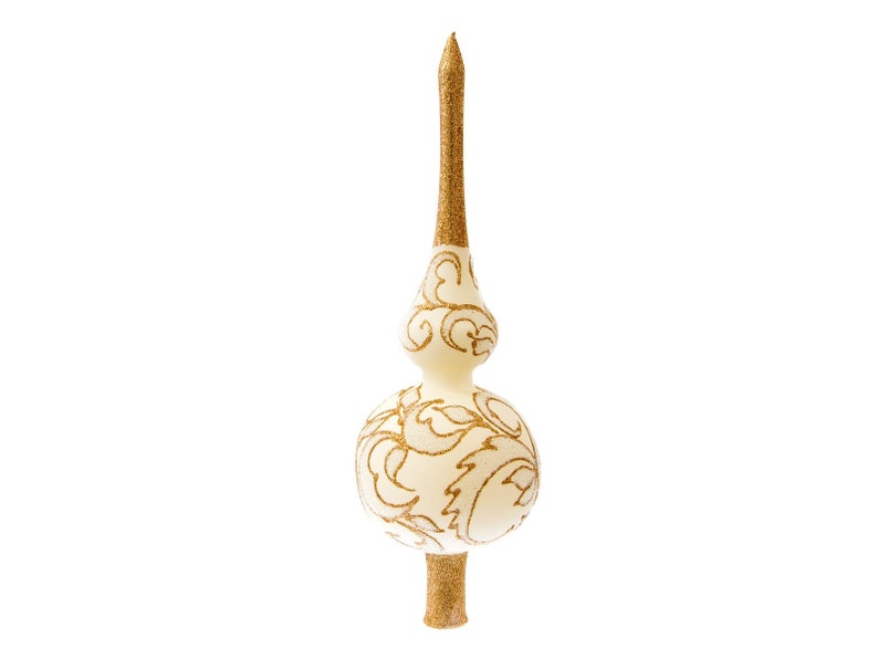 White Tree Topper Handmade Glass Christmas Ornament White Etsy