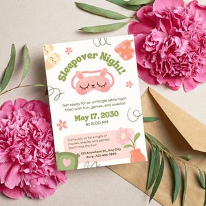Sleepover Birthday Party Invitation
