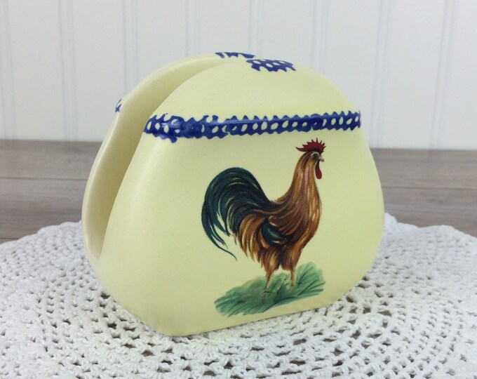 Vintage Ceramic Napkin Holder / Rooster Napkin Holder / Etsy