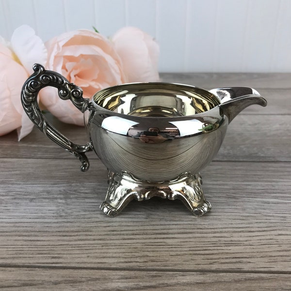 Vintage Wm. A. Rogers Silver Plated Creamer, SP on Copper, 2377, Silver Plate, Ornate Silver Plate, VTG Home, Elegant Tea Party