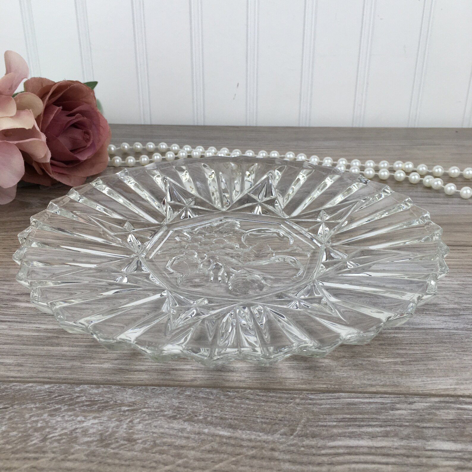Vintage 40's Clear Glass Salad Plate Federal Glass Etsy