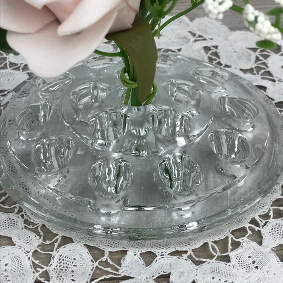 FLEA MARKET SALE 3 Vintage Glass Floral Frogs