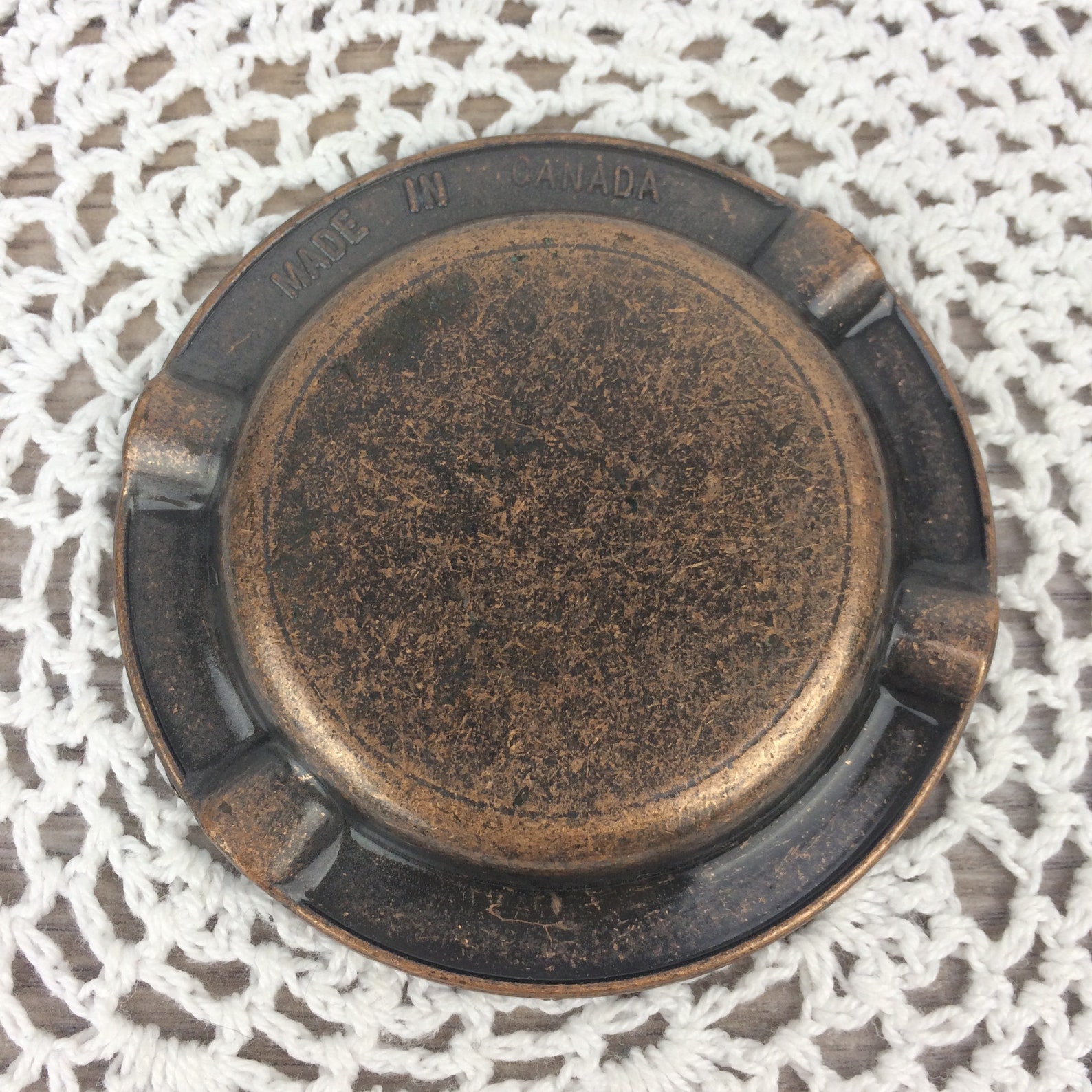 Vintage Copper Ashtray Canadian Penny Ashtray 1976 Montreal Etsy