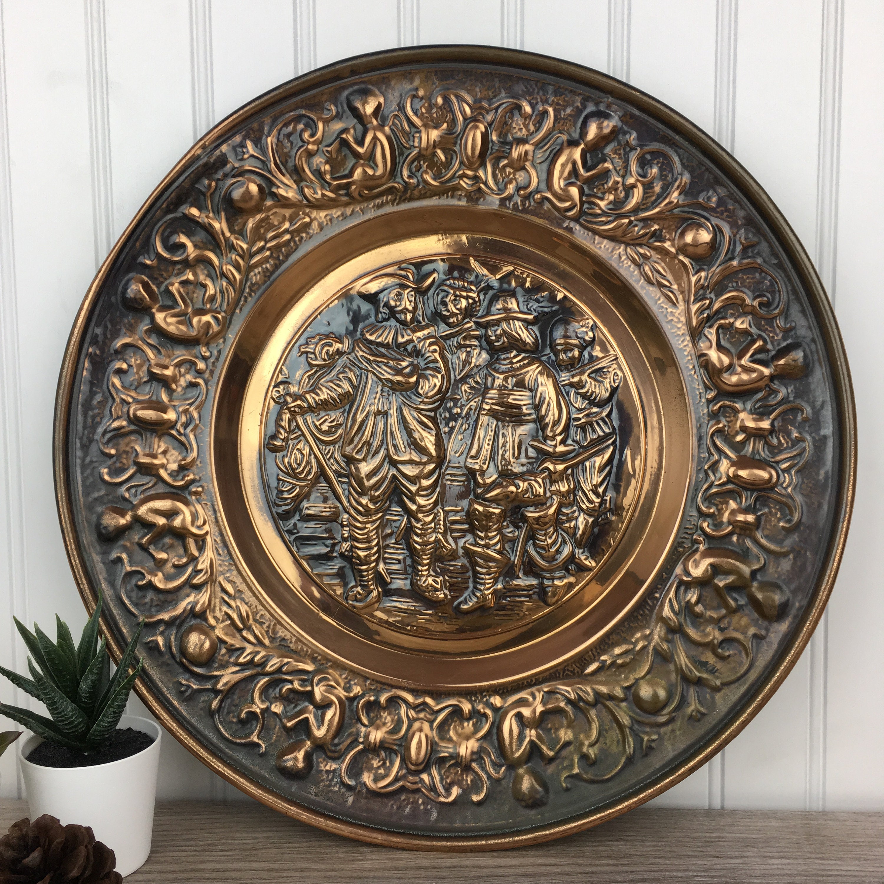 Hammered Copper Shrine Plate - 7 inch