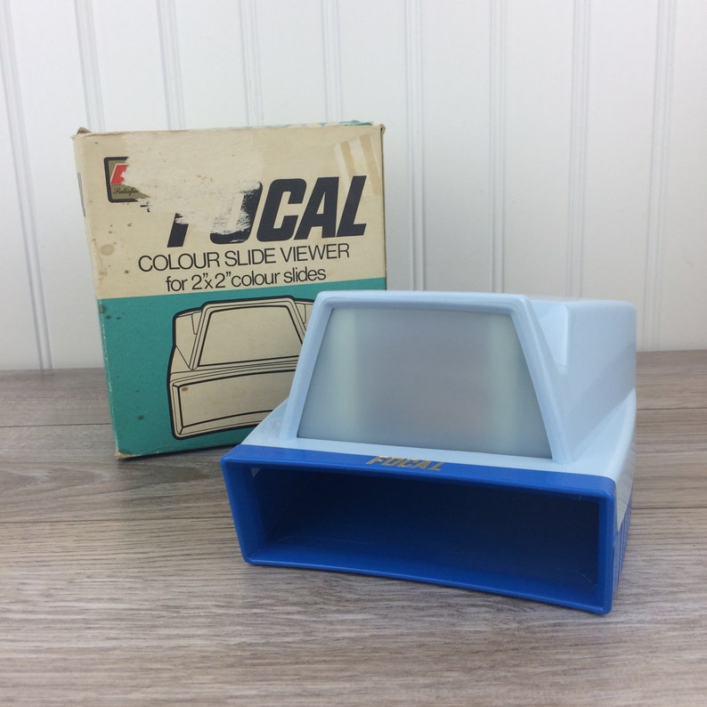 2/'/' x 2/'/' Slides Blue Souvenir Made in Australia by Hanimex Focal 3 Dimensional Color Slide Viewer Vintage Slide Viewer wBox Retro