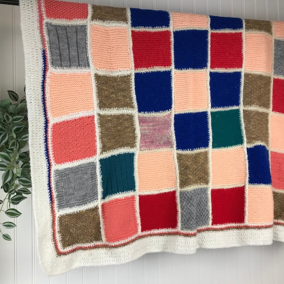 Vintage knit blanket deals