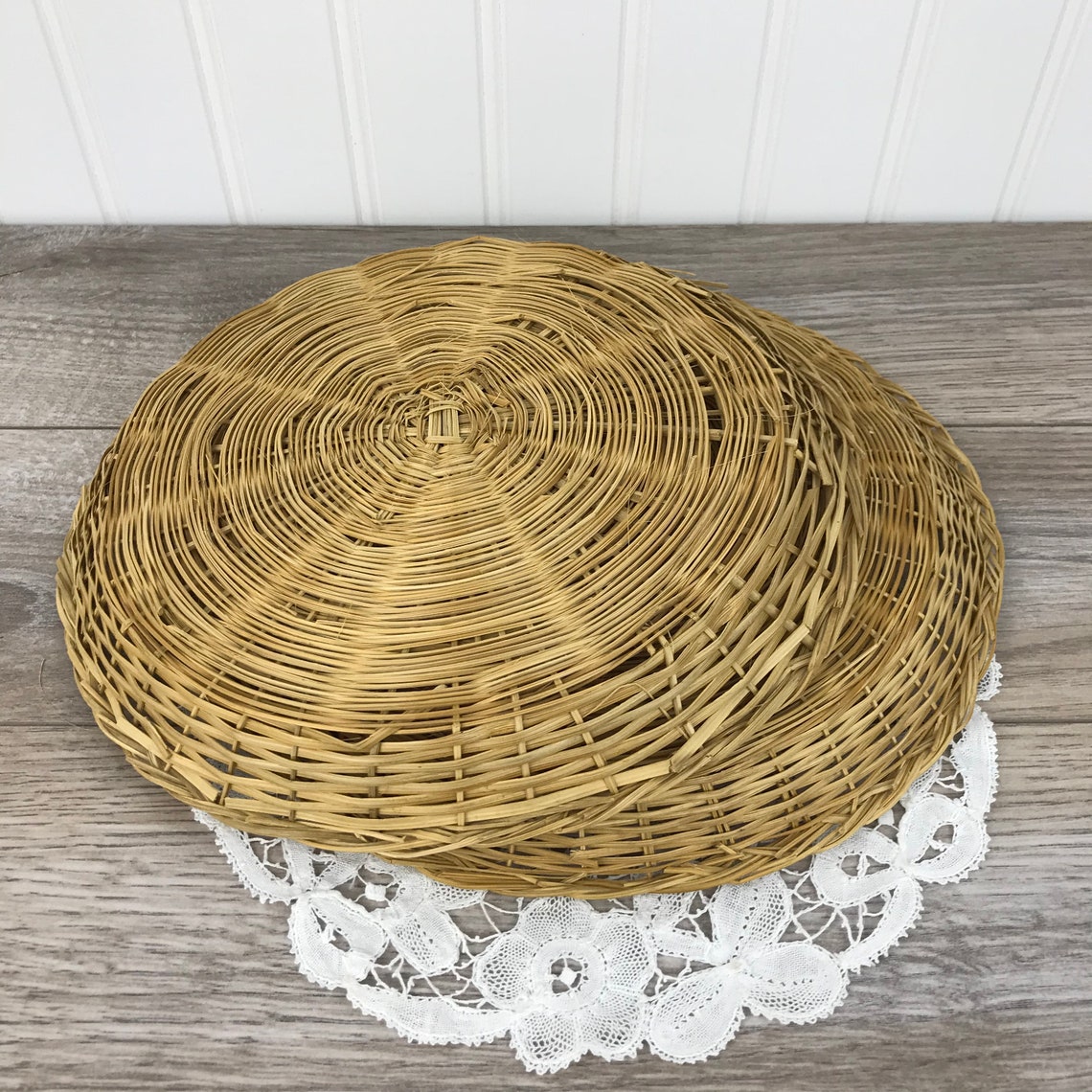 Vintage Wicker Plates Set of 2 Paper Plate Holders Rattan Etsy