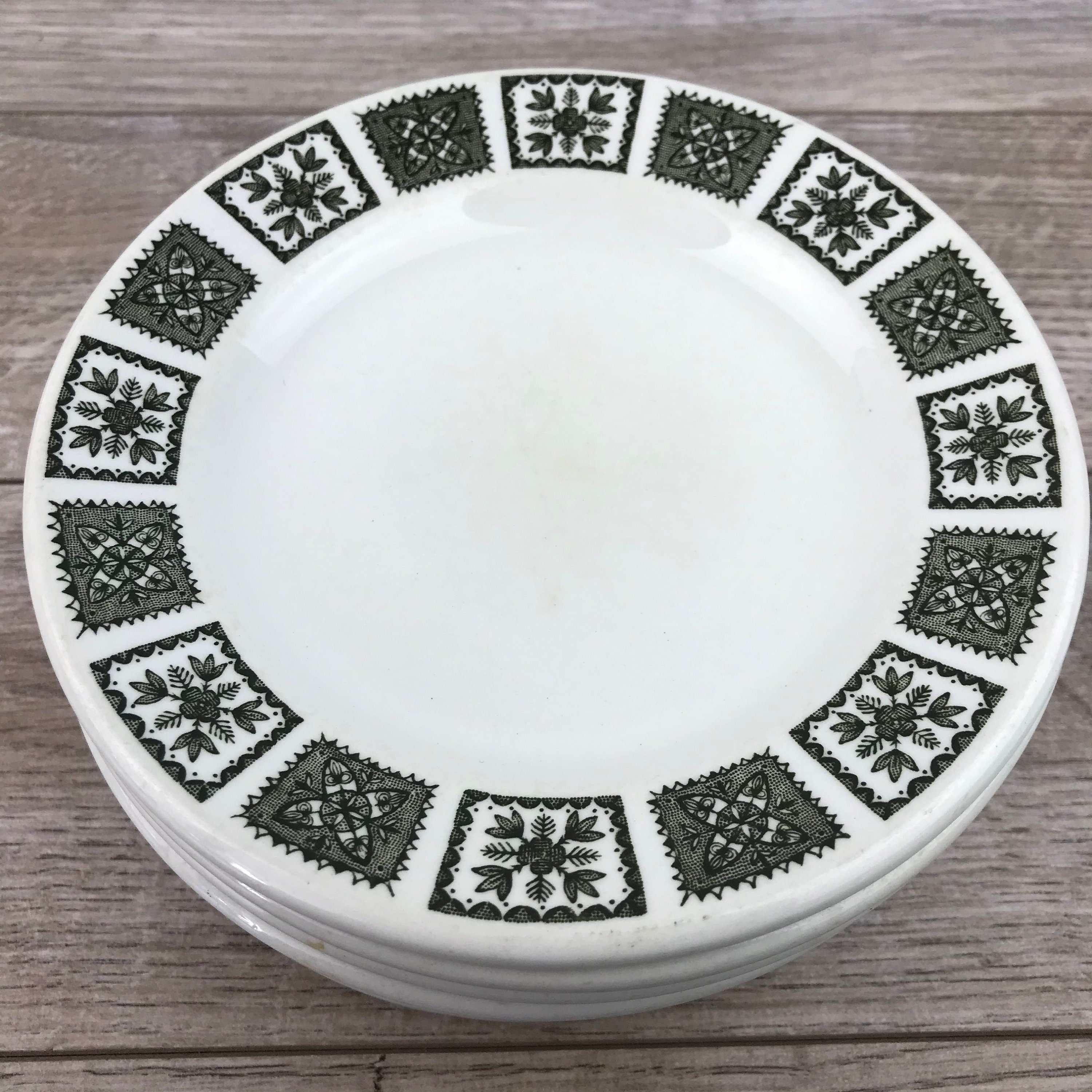 Vintage Ultra Vitrified Bread Plates by Maddock England Black Etsy Canada