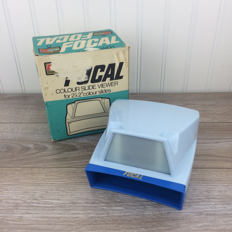 2/'/' x 2/'/' Slides Blue Souvenir Made in Australia by Hanimex Focal 3 Dimensional Color Slide Viewer Vintage Slide Viewer wBox Retro