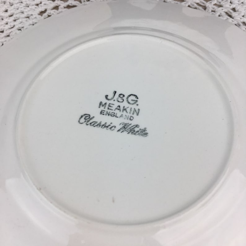 Retro 50/'s Kitchen Set of 2 Vintage J/&G Meakin English Ironstone Classic White Replacement Bread Plates Blue Floral Made in England