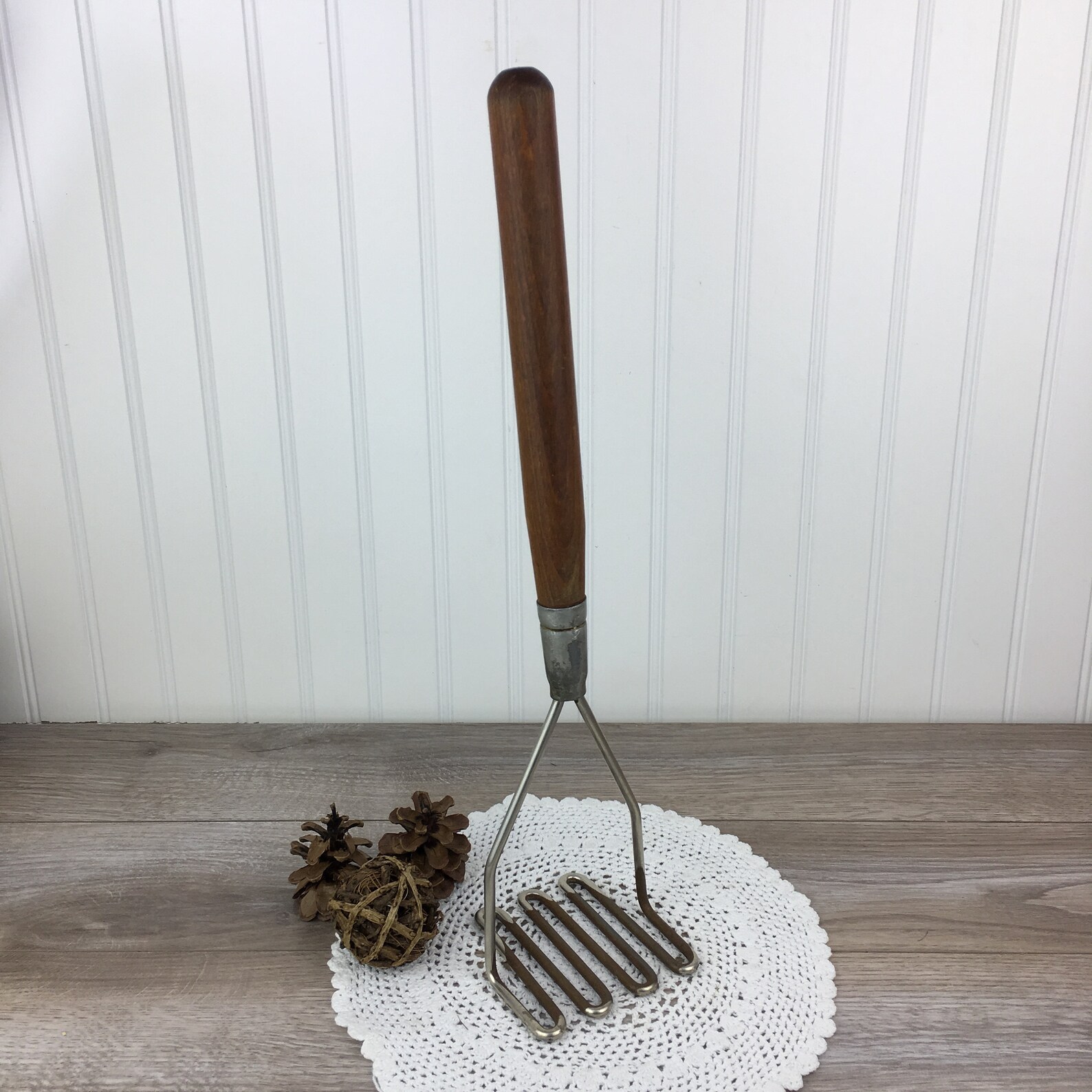 Vintage Extra Large Industrial Size Potato Masher Wood Etsy