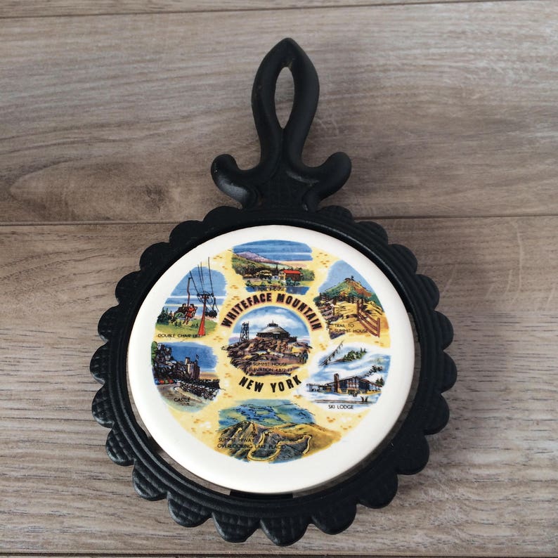 Vintage Cast Iron Trivet With Ceramic Tile / Pilkington Etsy