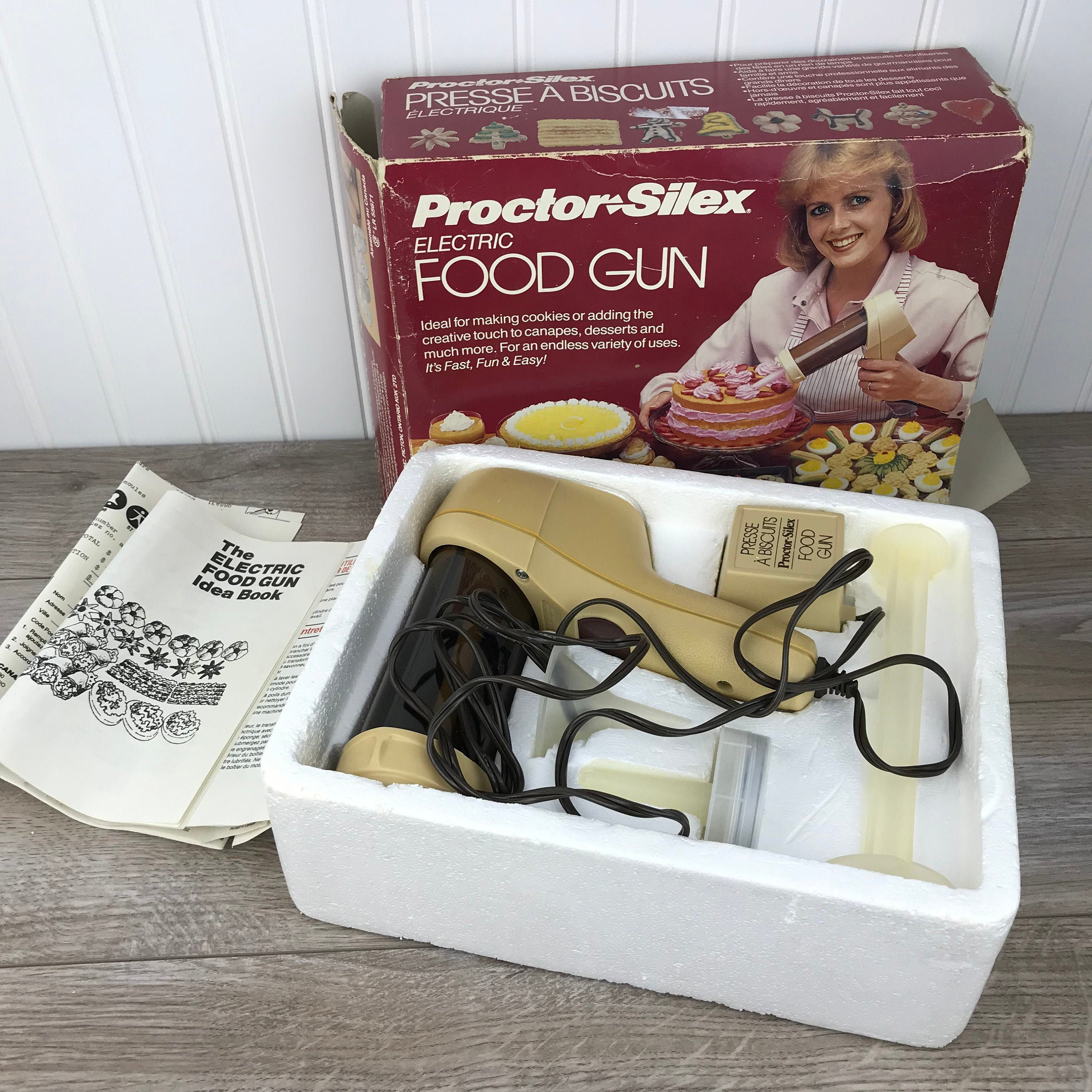 Vintage Proctor Silex Electric Food Gun Cookie Press Cake