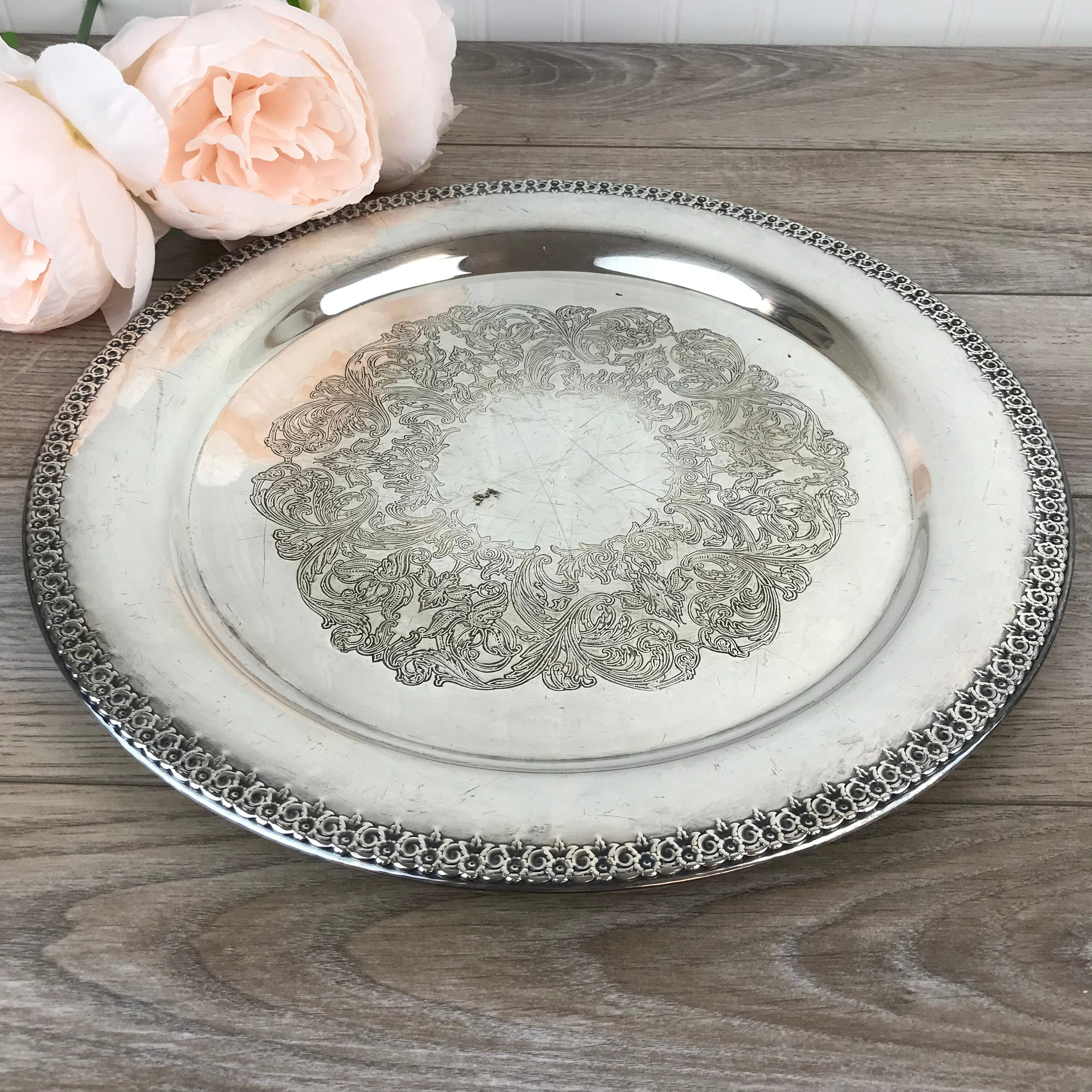 Vintage Viking Plate Silver Plated On E.P. Copper Round Dish