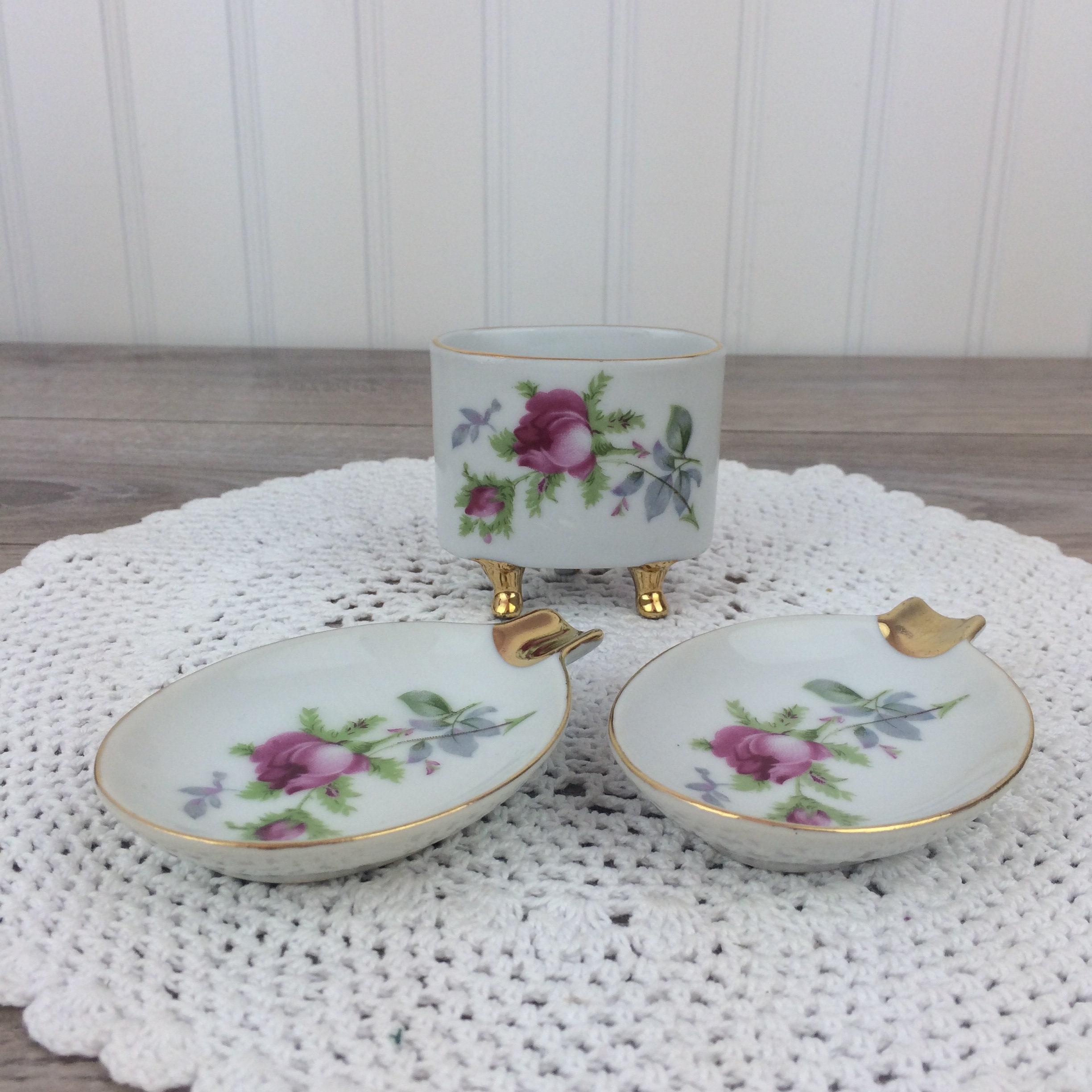 Vintage Tea Bag Holder 3 Piece Set Spoon Holders for Tea Etsy