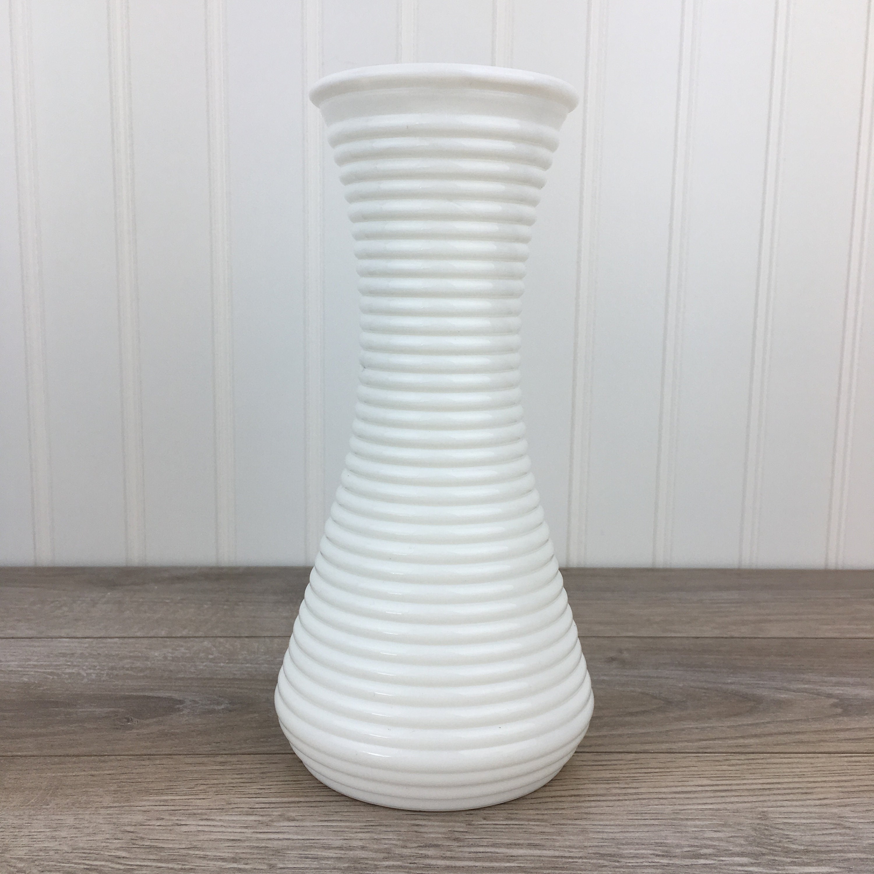 Vase de fleur en verre de lait de cru conception de ribbed Etsy Canada