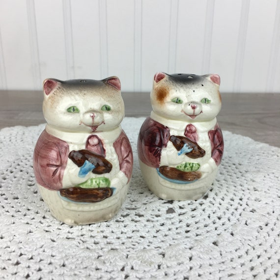 Vintage Cute Little Critters Salt Pepper Shaker Set, Ceramic Salt & Pepper  Shakers, by Abbott, Retro Kitchen Decor 