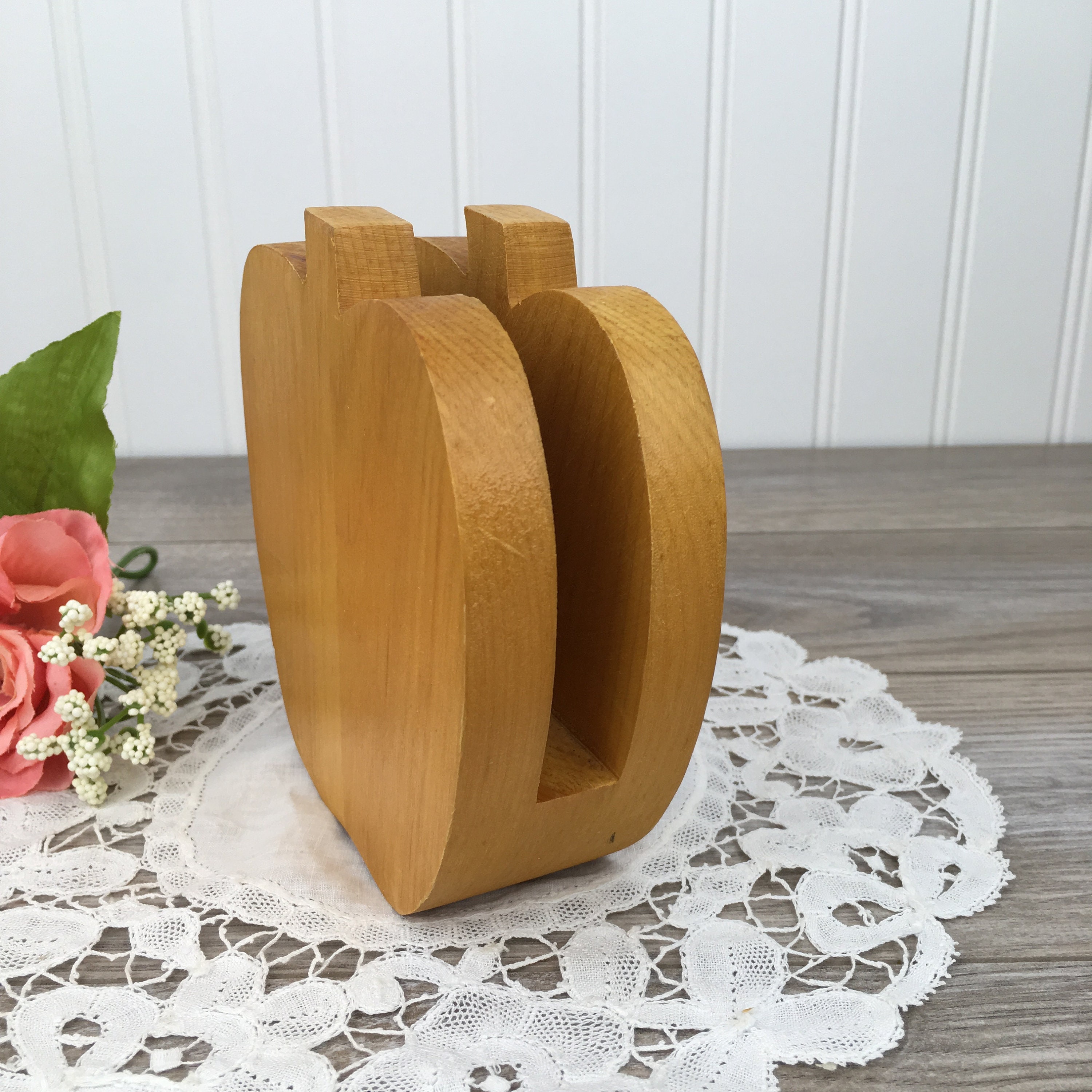 Vintage Apple Shaped Wooden Napkin Holder Small Napkin Holder Etsy UK