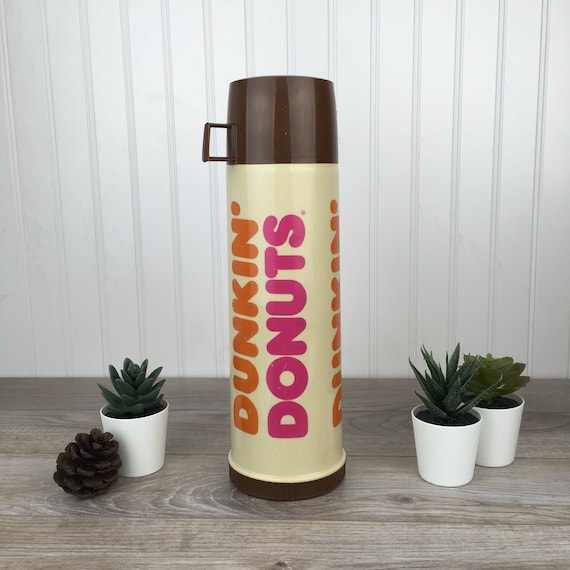 Vintage Dunkin Donuts Thermos Vaccuum Bottle W/ MUG Lid, Travel Thermal  Carafe, Hot Coffee, Retro Dunkin Advertising, Made in Canada, Gift 