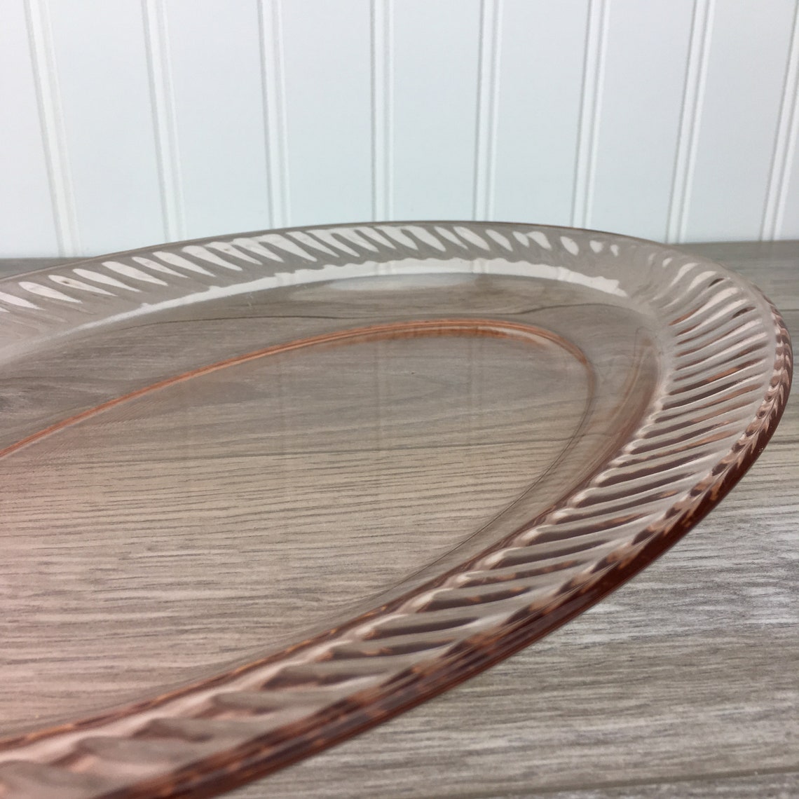 Vintage Pink Glass Serving Platter 80's Arcoroc France Etsy