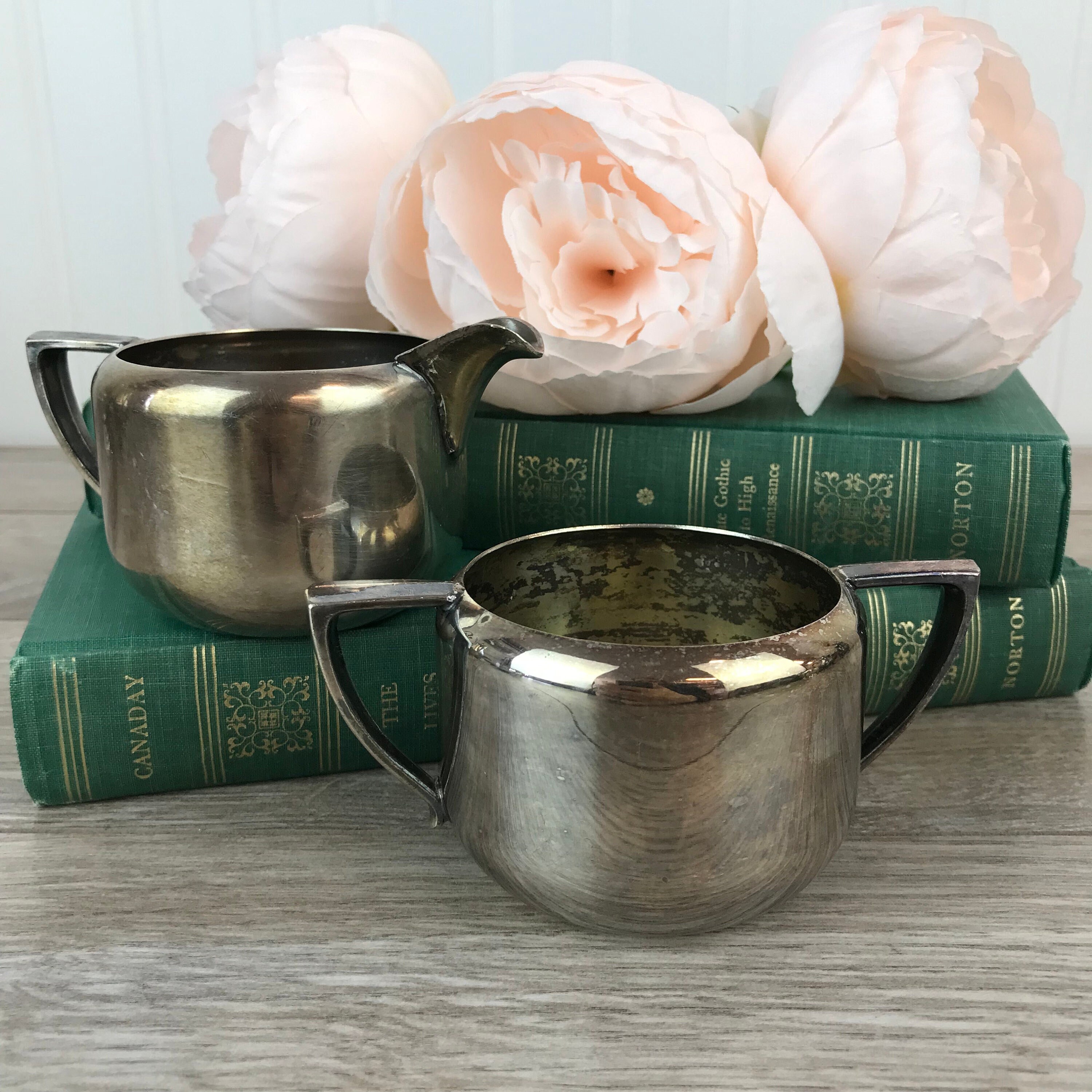 Vintage Wm. A. Rogers Silver Plated Sugar Bowl and Creamer