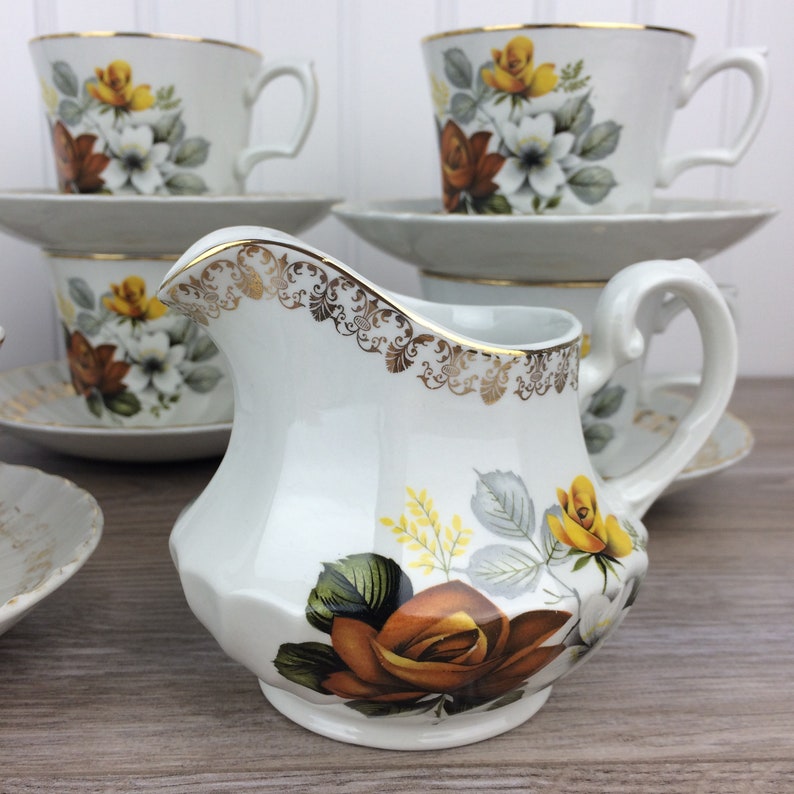English Ironstone Tea Set 6 Tea Cups Saucers Sugar Bowl & Etsy Canada