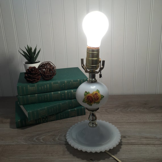 Milk glass lamp base best sale
