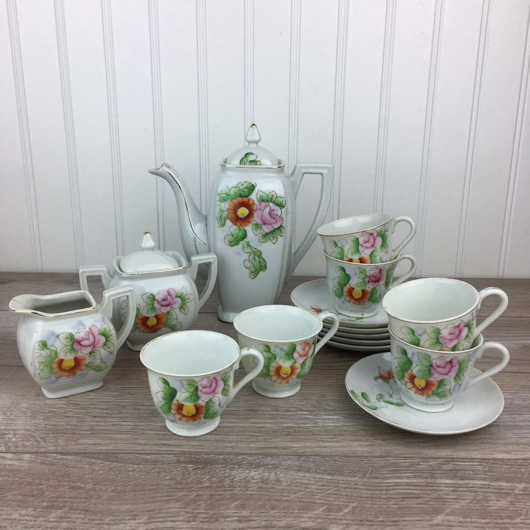 Occupied Japan Tea Set 15 Pieces 6 Demi Tasse Tea Cups & Etsy